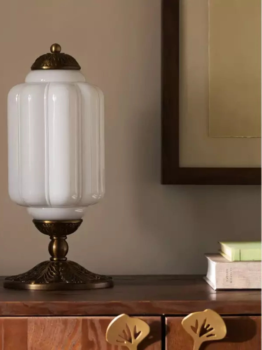 Vintage Glass Led Pumpkin Table Lamp 