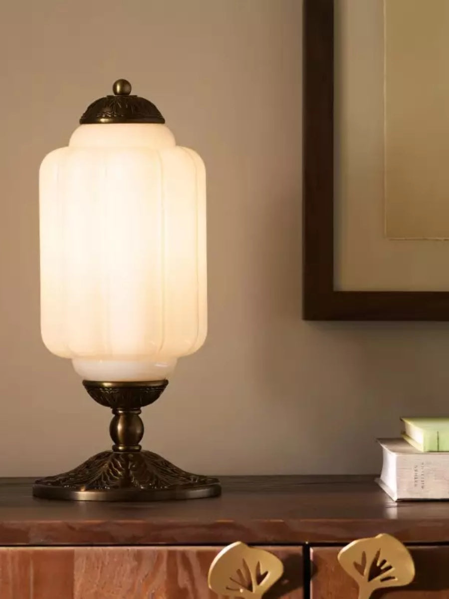 Vintage Glass Led Pumpkin Table Lamp 